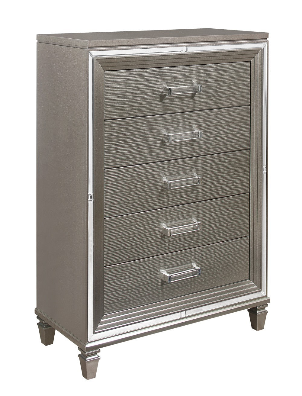 Tamsin Metallic Silver-Gray LED Storage Platform Bedroom Set - Eve Furniture