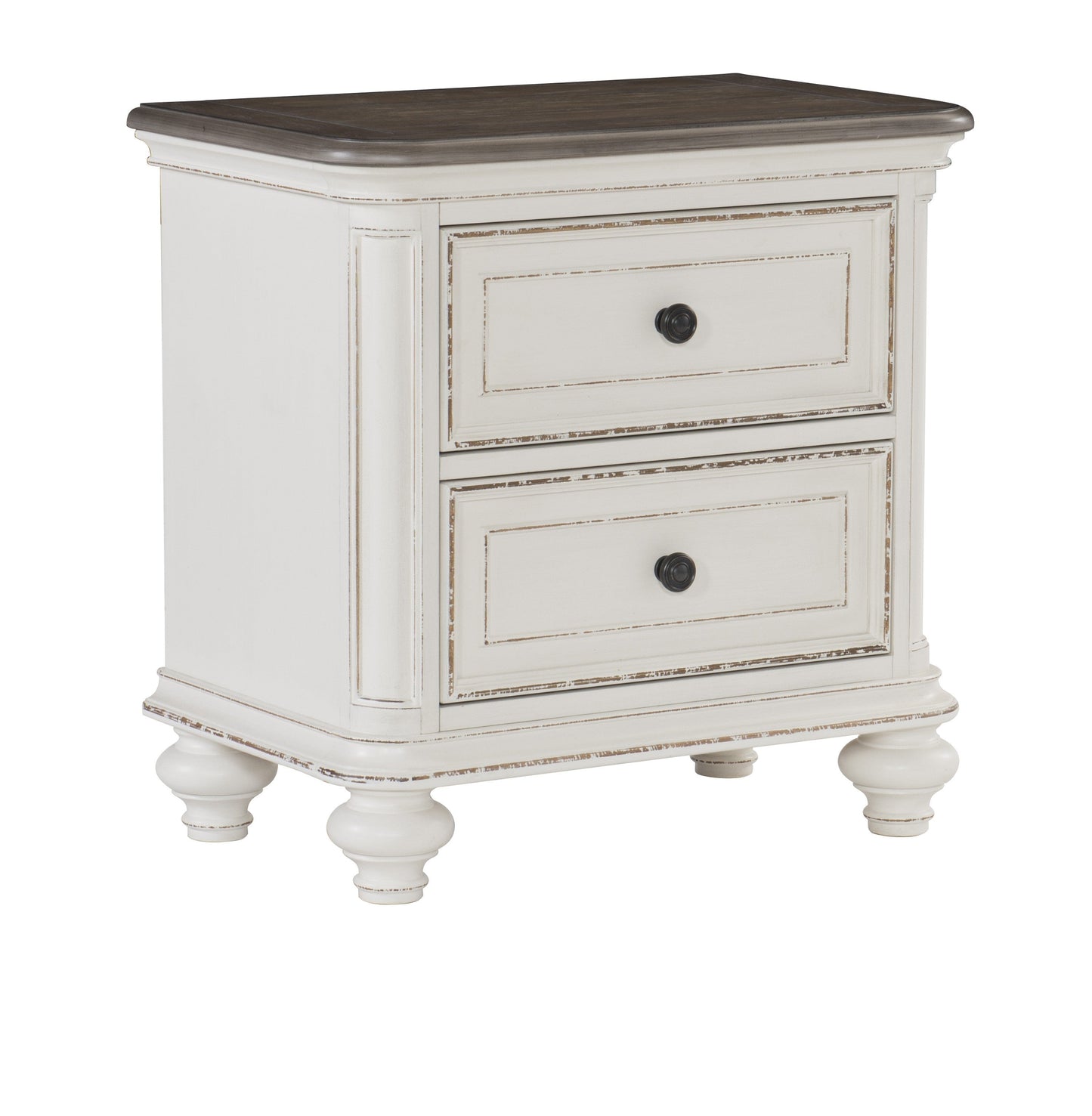 Baylesford Antique White Upholstered Panel Bedroom Set - Eve Furniture