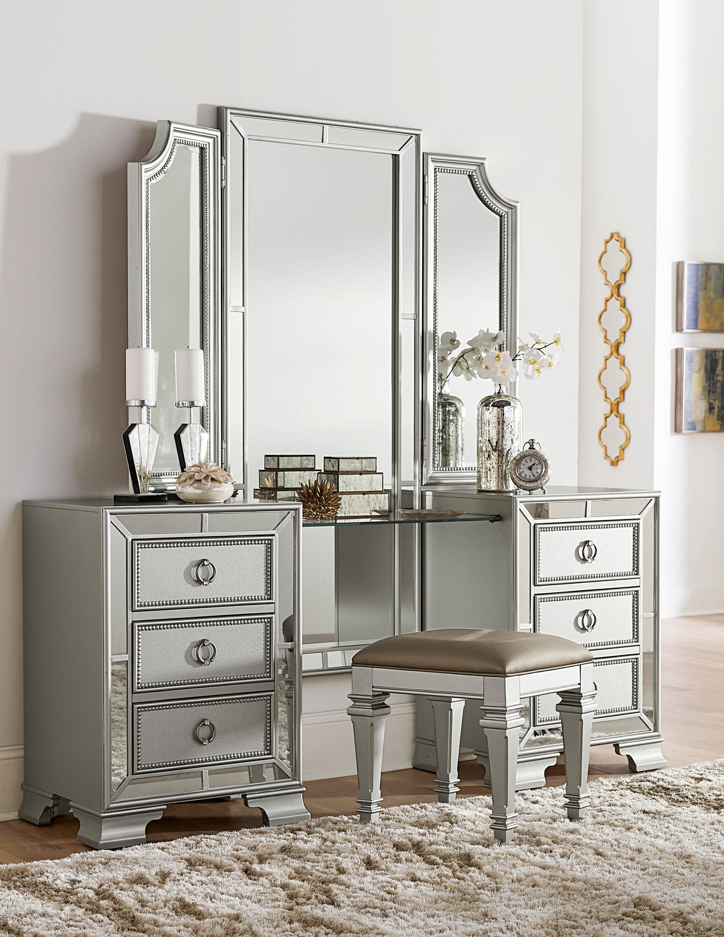 Avondale Silver Vanity Set