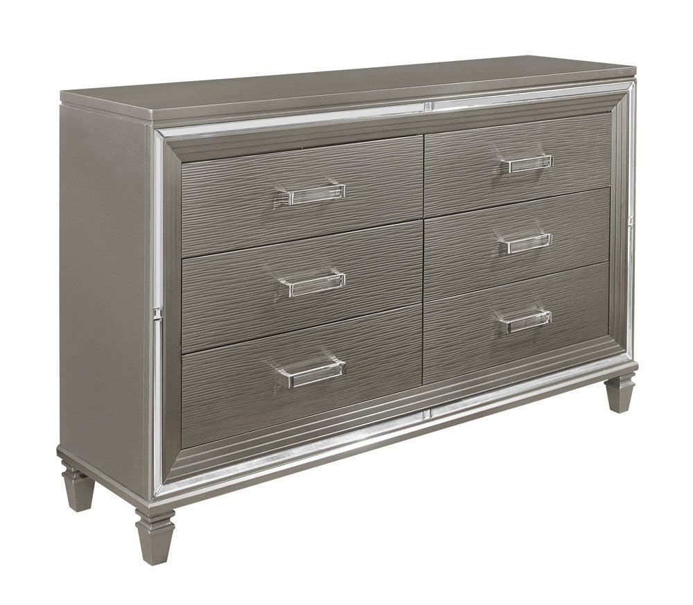 Tamsin Metallic Silver-Gray LED Storage Platform Bedroom Set - Eve Furniture