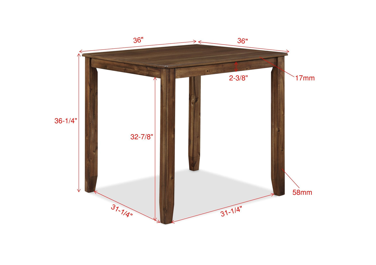 Ashborn 5-Piece Counter Height Dining Set