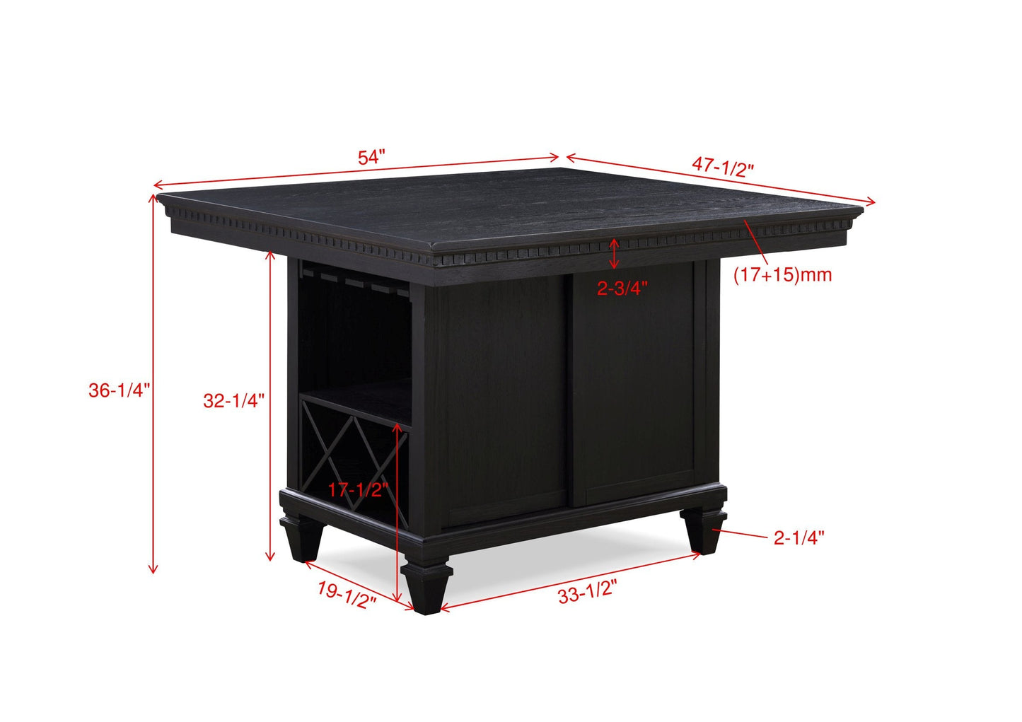 Regent Charcoal Black Counter Height Table