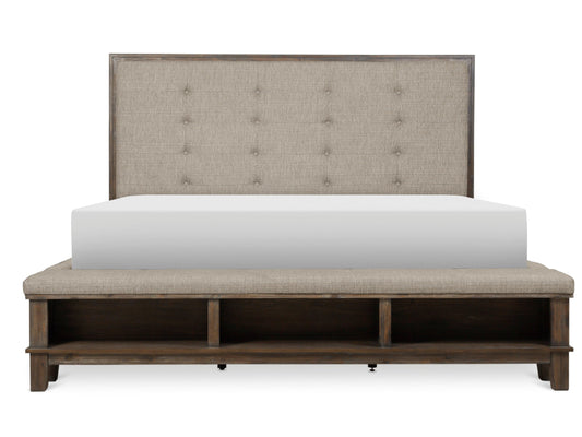 Watson Gray King Upholstered Storage Panel Bed