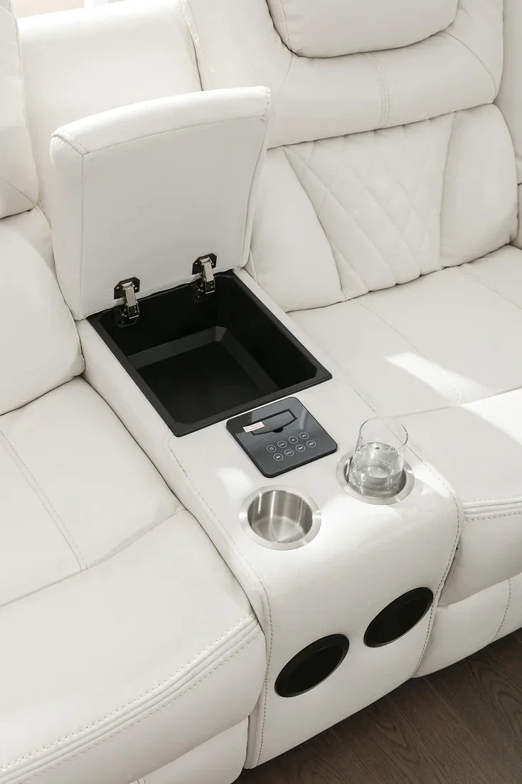 Party Time White Power Reclining Living Room Set