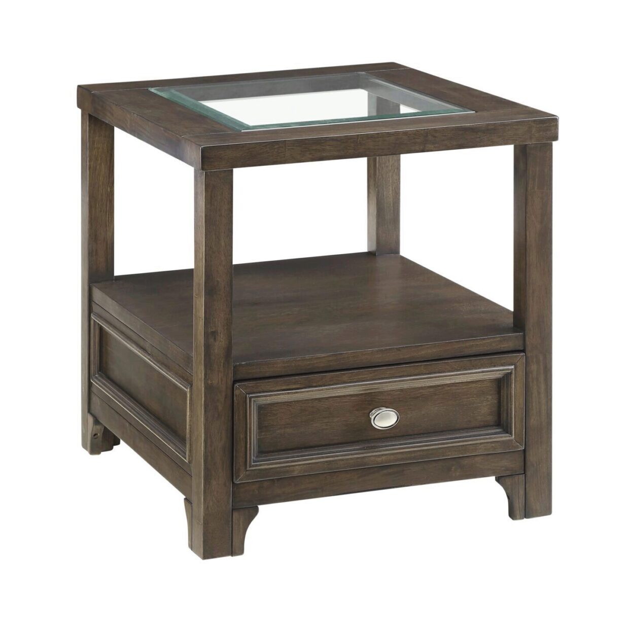 Auburn Transitional Charcoal Brown Wood End Table