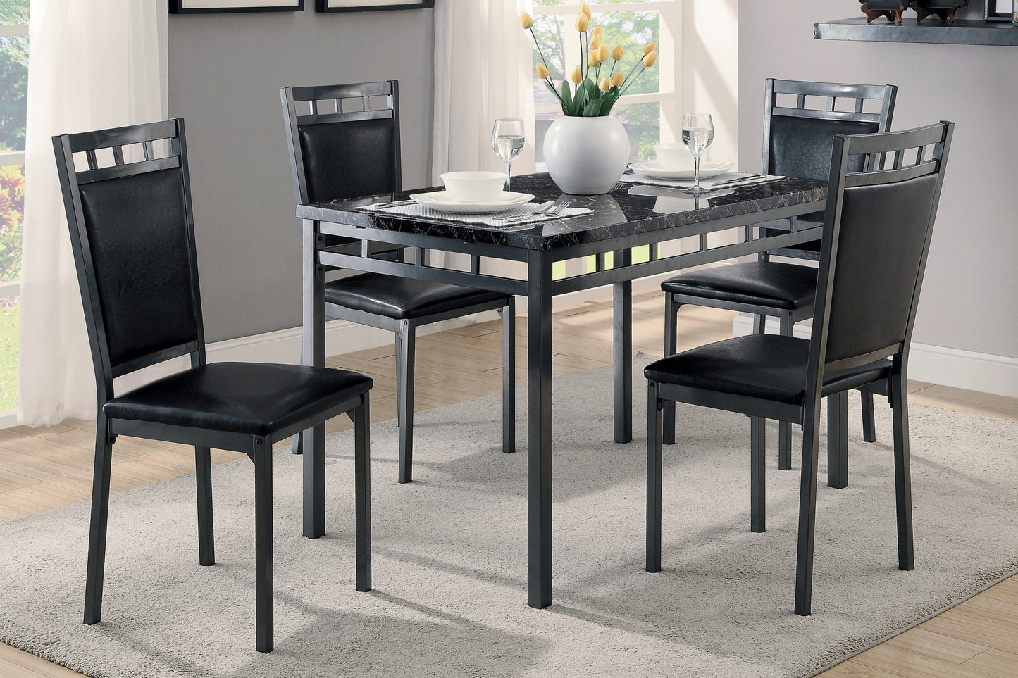 dark brown dining table set