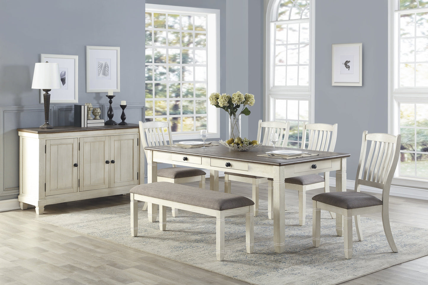antique white dining set