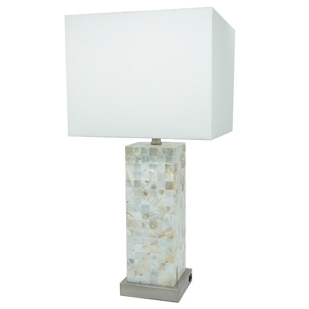 Crown White and Gray Table Lamp, Set of 2