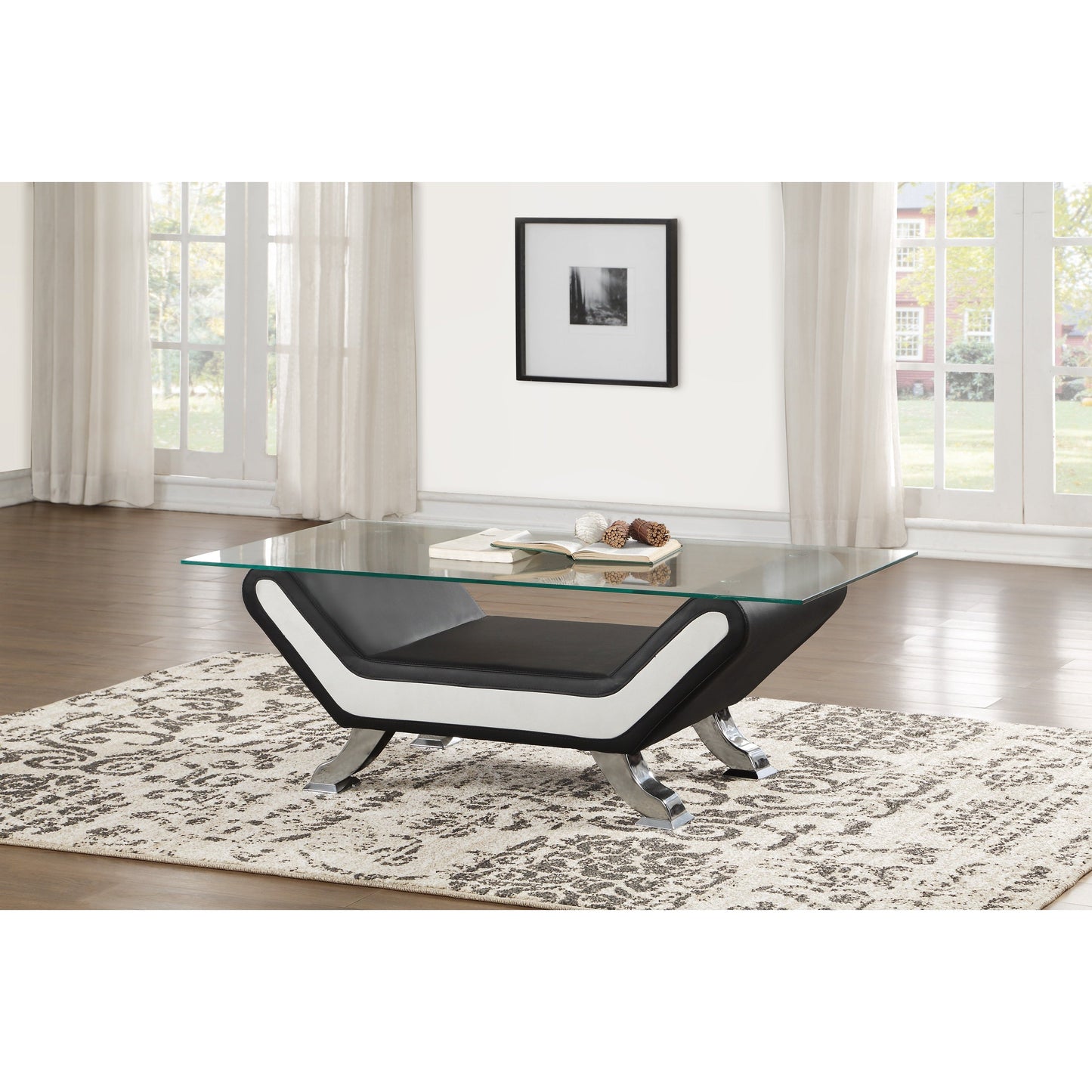 Veloce Black And White Living Room Set