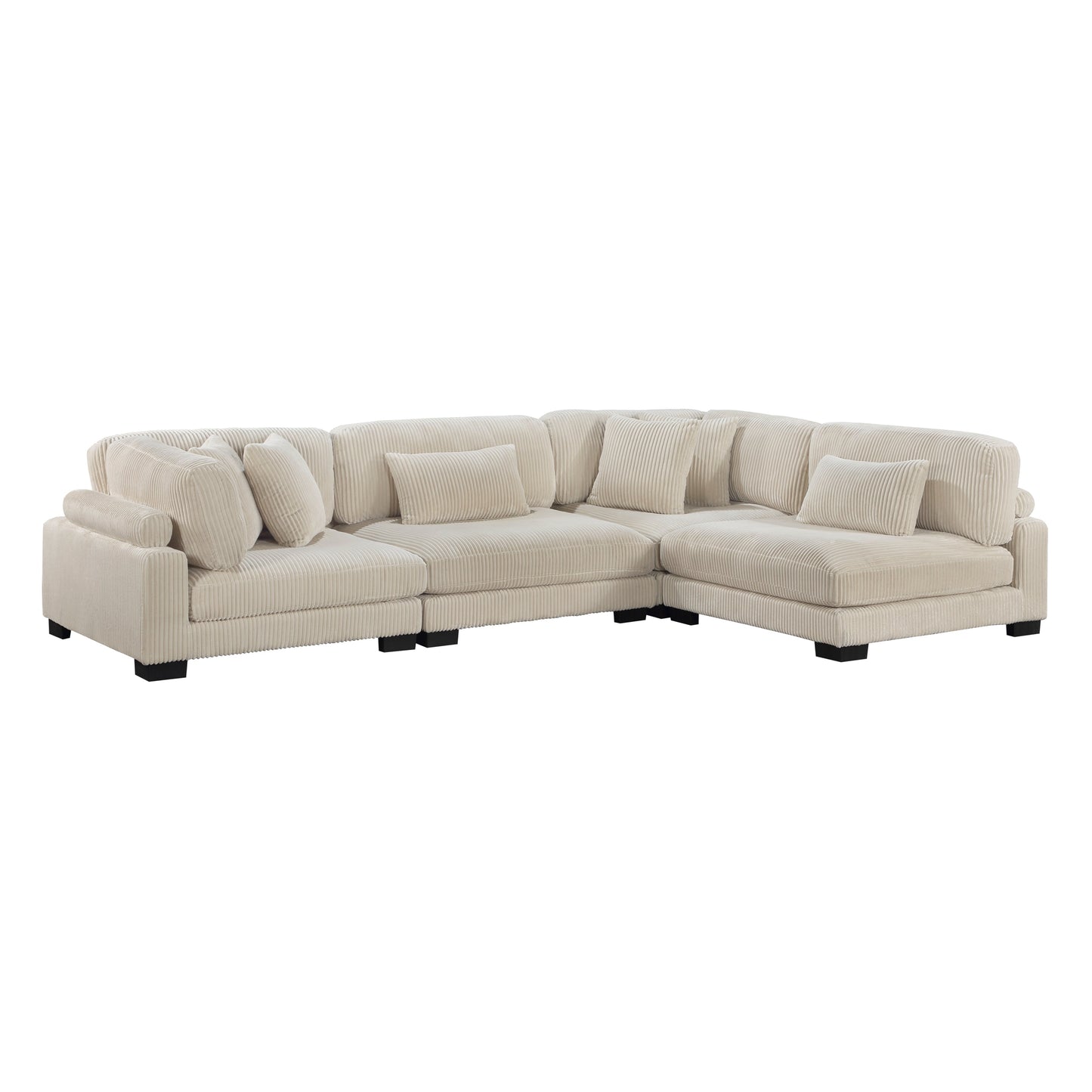 Traverse Beige Corduroy 4-Piece Modular Sectional