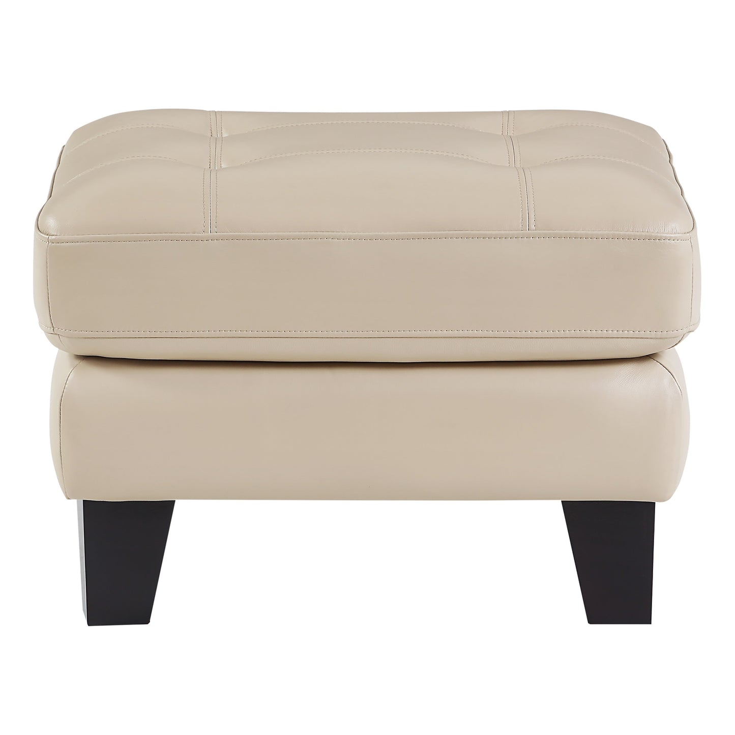 Spivey Beige Leather Ottoman