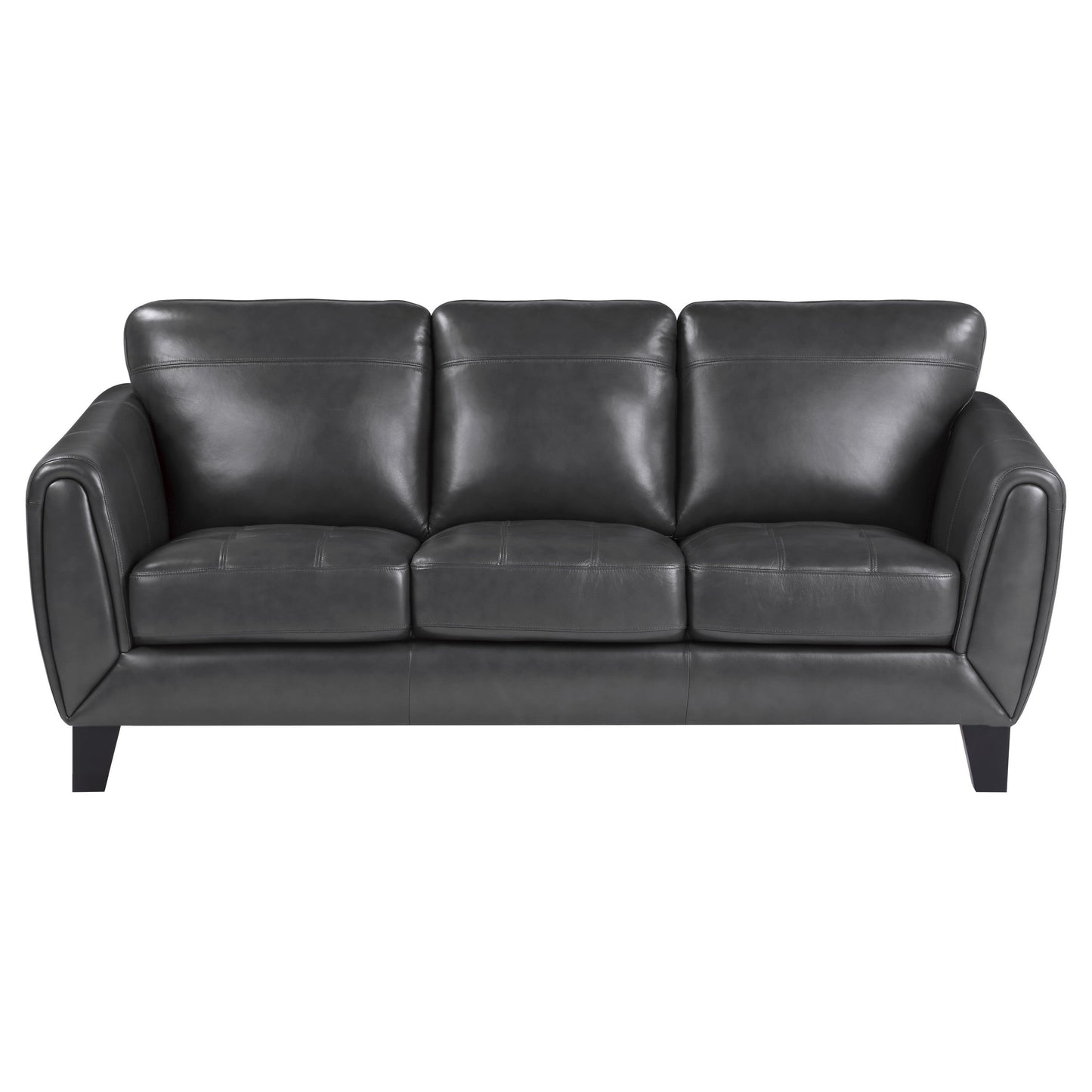 Spivey Dark Gray Leather Sofa