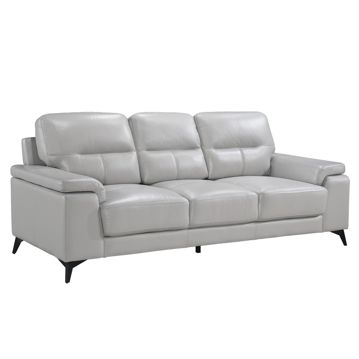 Mischa Silver Grain Top Grain Leather Sofa
