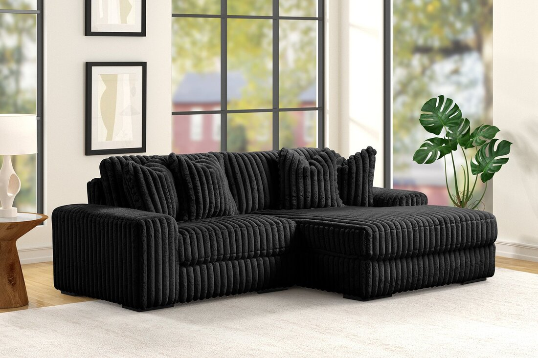 Sunday2 Black 2Pc Sectional