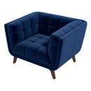 Kano Dark Blue Velvet Lounge Chair