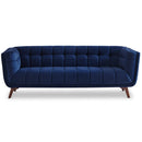 Kano Dark Blue Boucle Large Sofa with Metal Legs