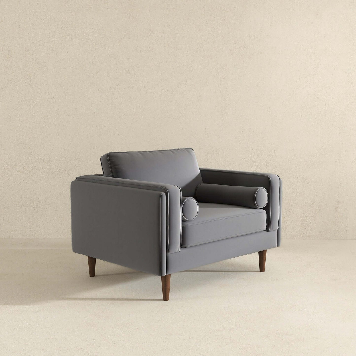 Fordham Grey Velvet Lounge Chair