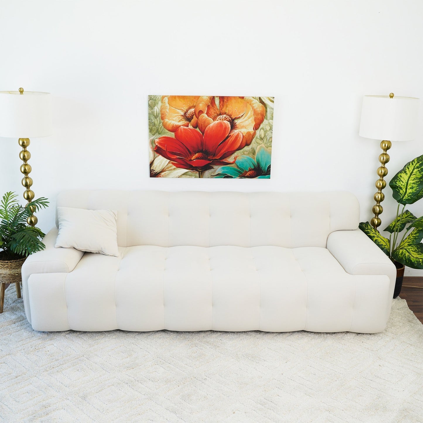 Brigette Cream Velvet Sofa