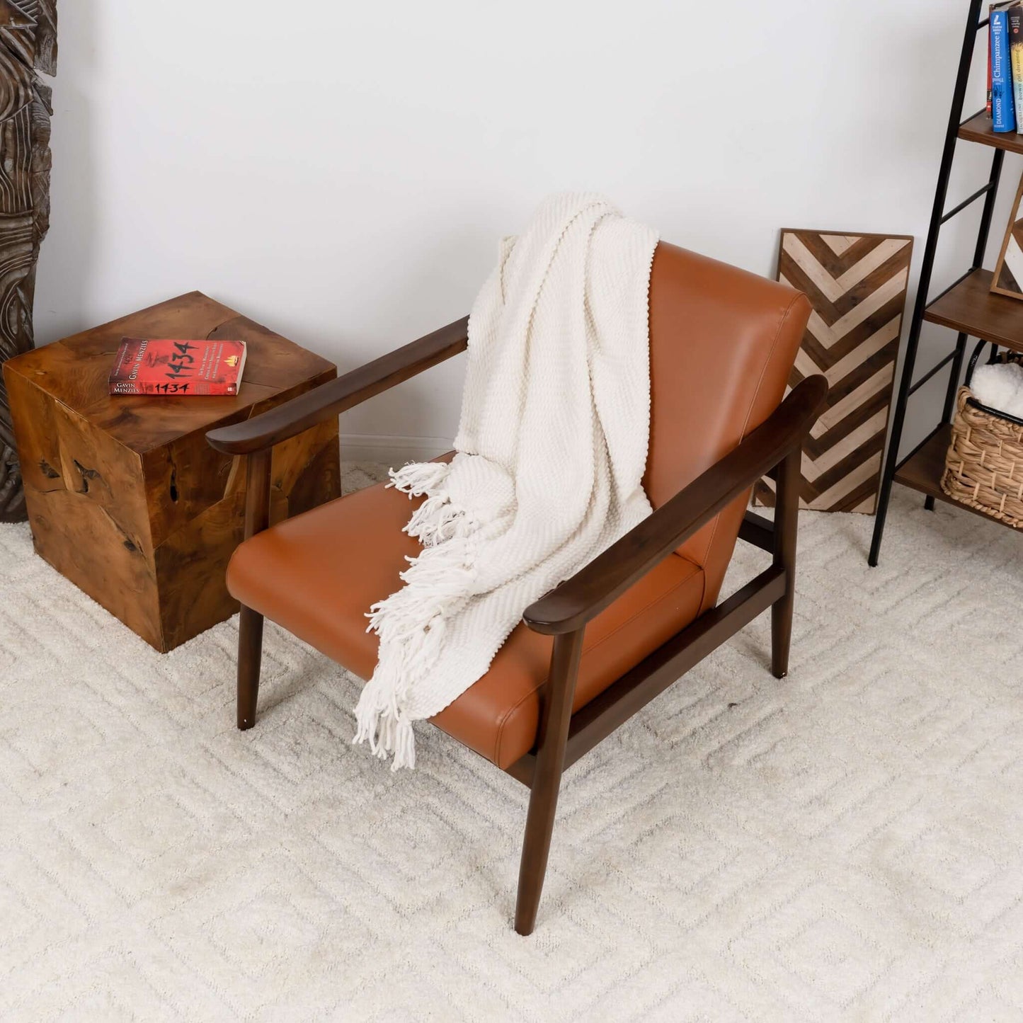 Brandon Tan Leather Lounge Chair