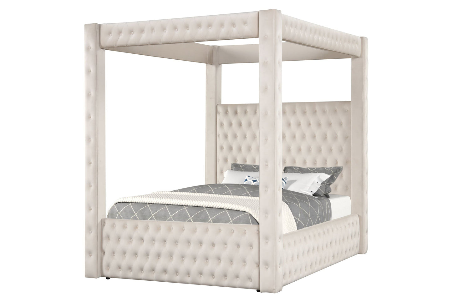Castle Cream Queen Platform Bed