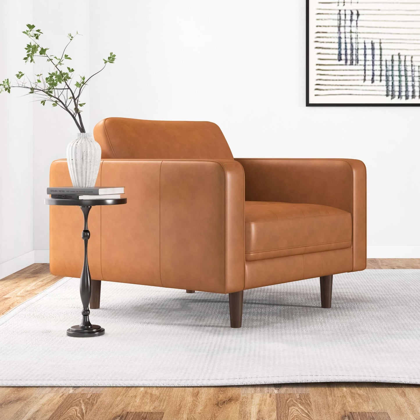 Tessa Tan Leather Lounge Chair