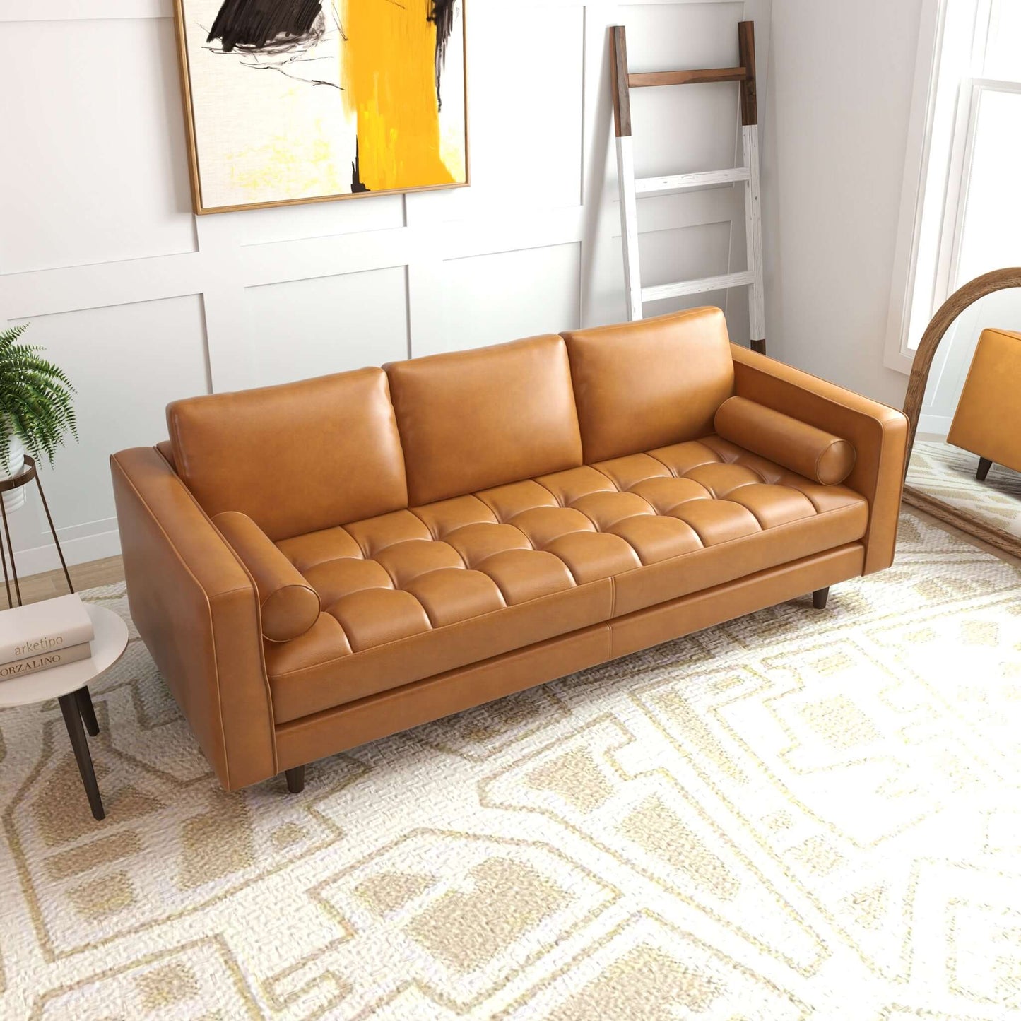 Tessa Tan Leather Sofa