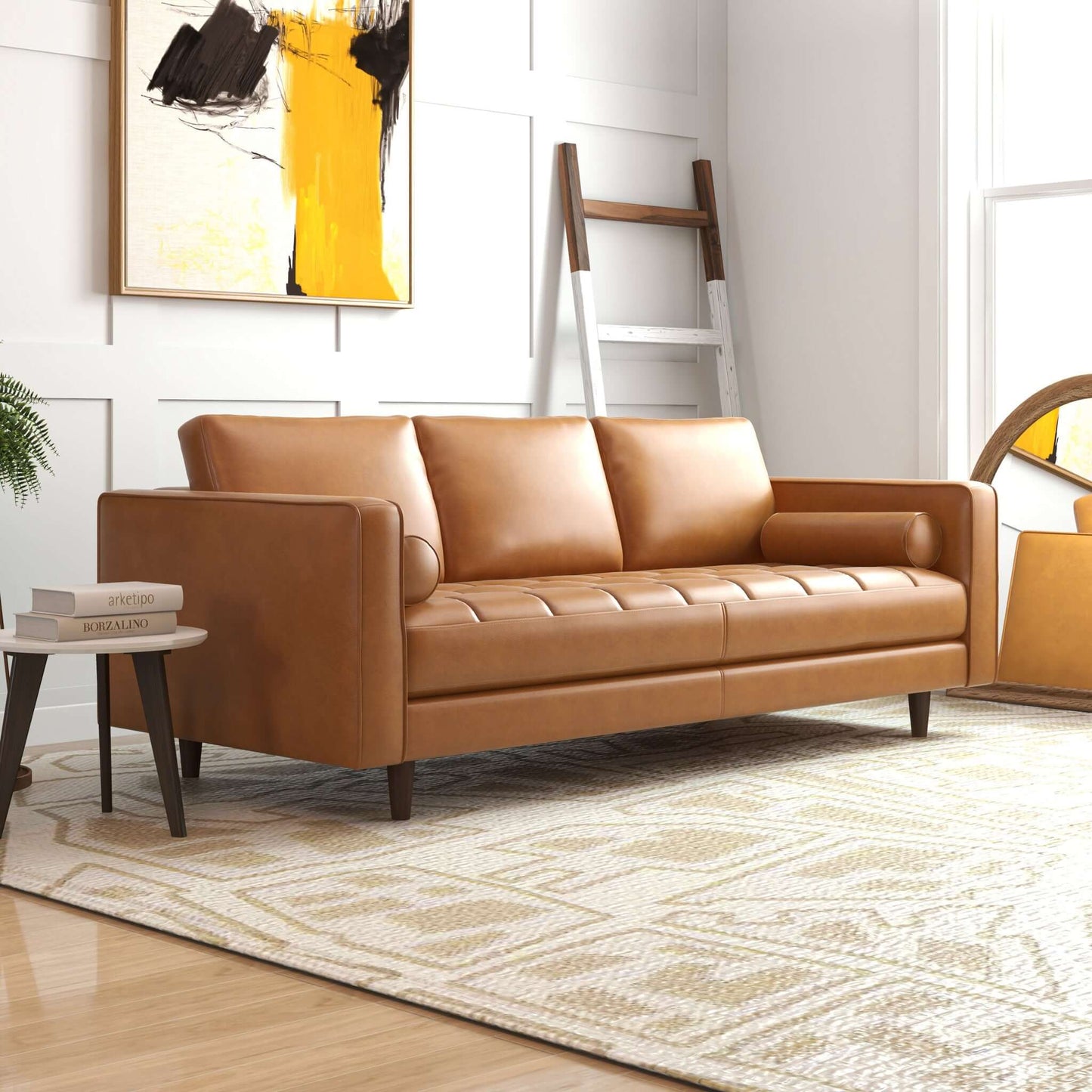 Tessa Tan Leather Sofa