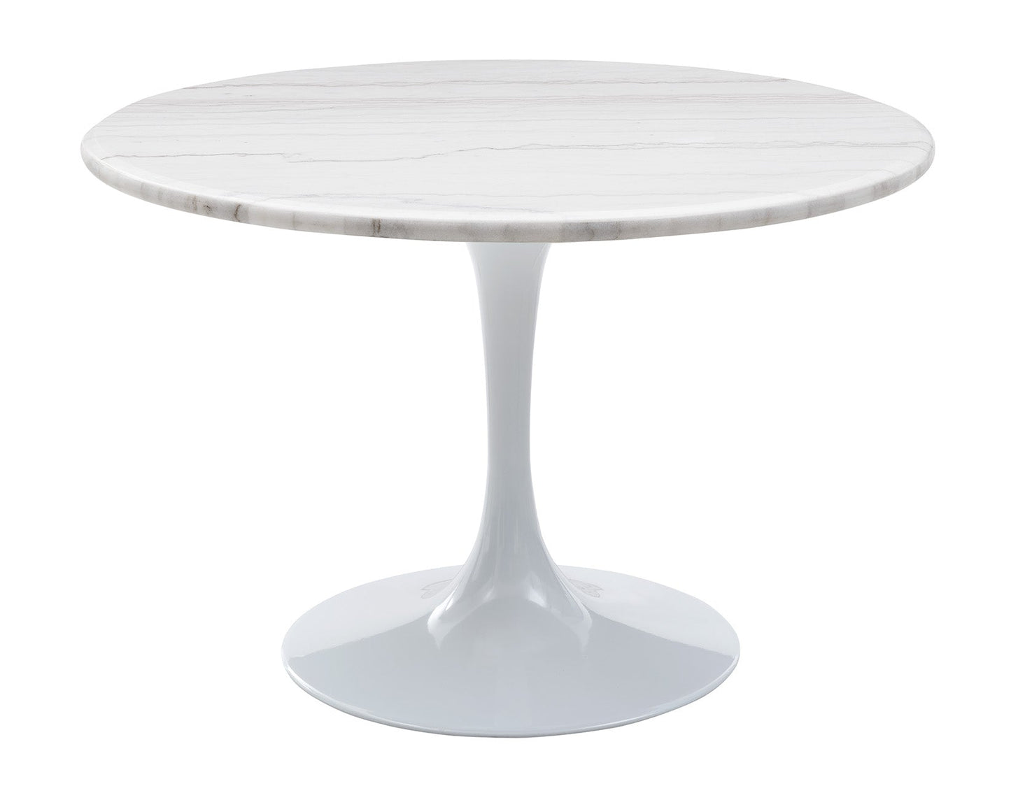 Colfax 5-Piece White Marble Dining Set, Navy Chairs(Table & 4 Chairs)