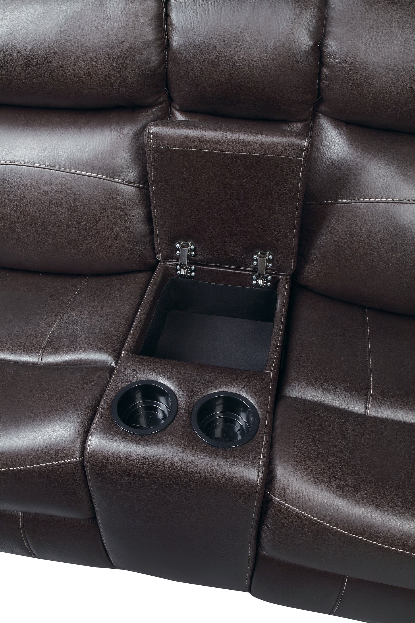Yerba Brown Microfiber Double Lay Flat Reclining Loveseat