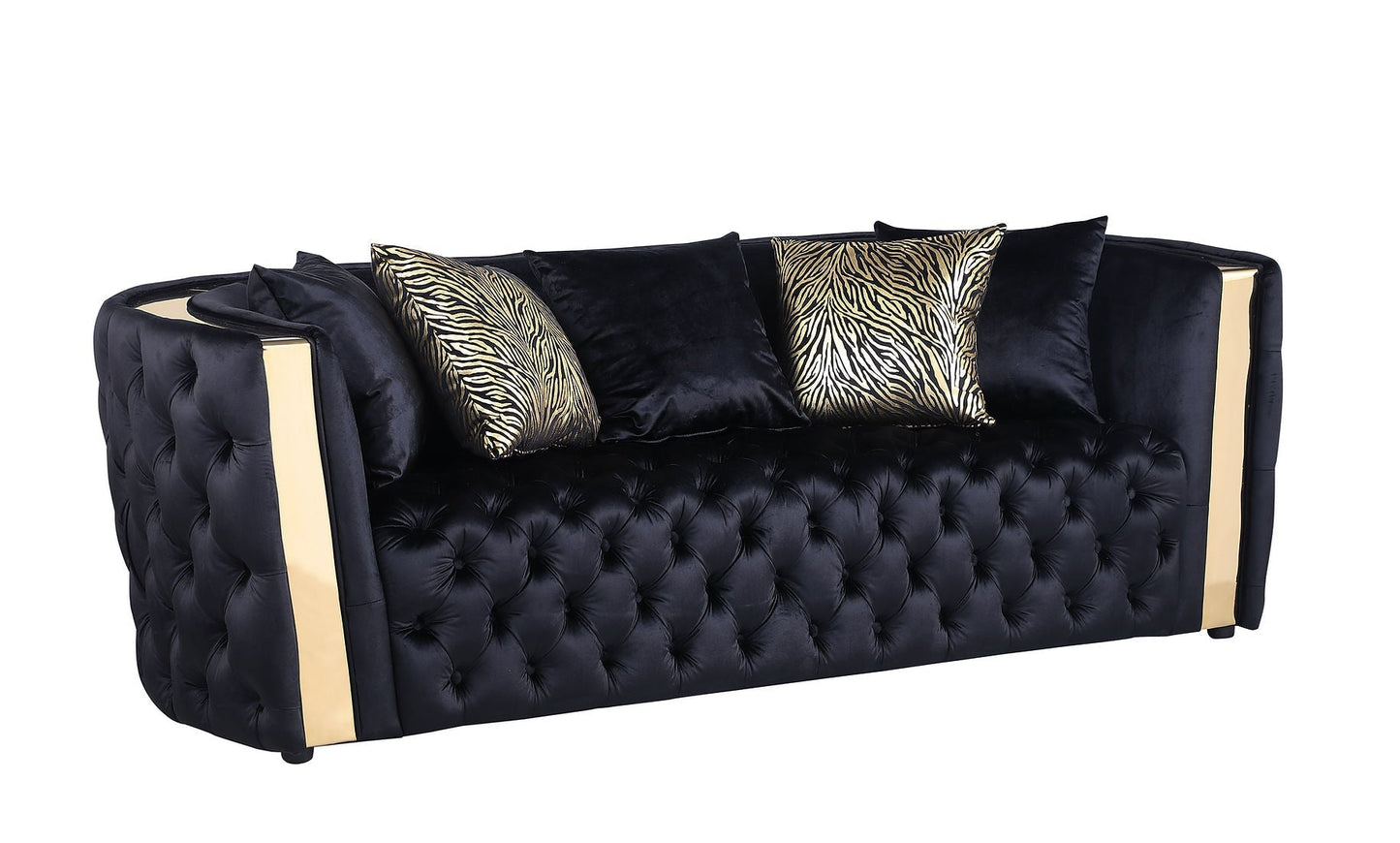 S8290 Roka Velvet Black Living Room Set