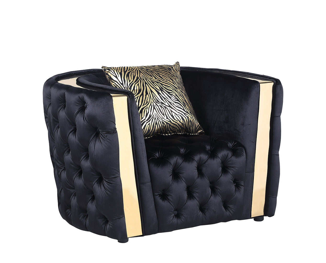 S8290 Roka Velvet Black Living Room Set