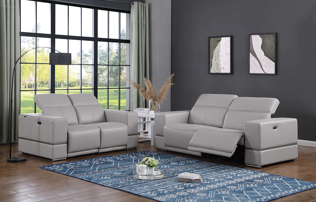 MI-1122 Franco 3pcs (L.T. Grey) Power Reclining Living Room Set