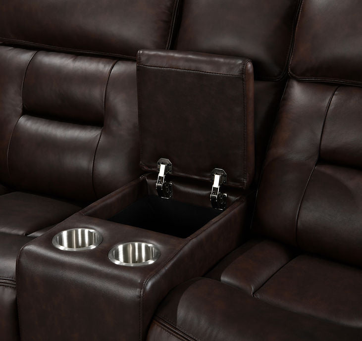 Dallas Brown Leather Reclining Living Room Set