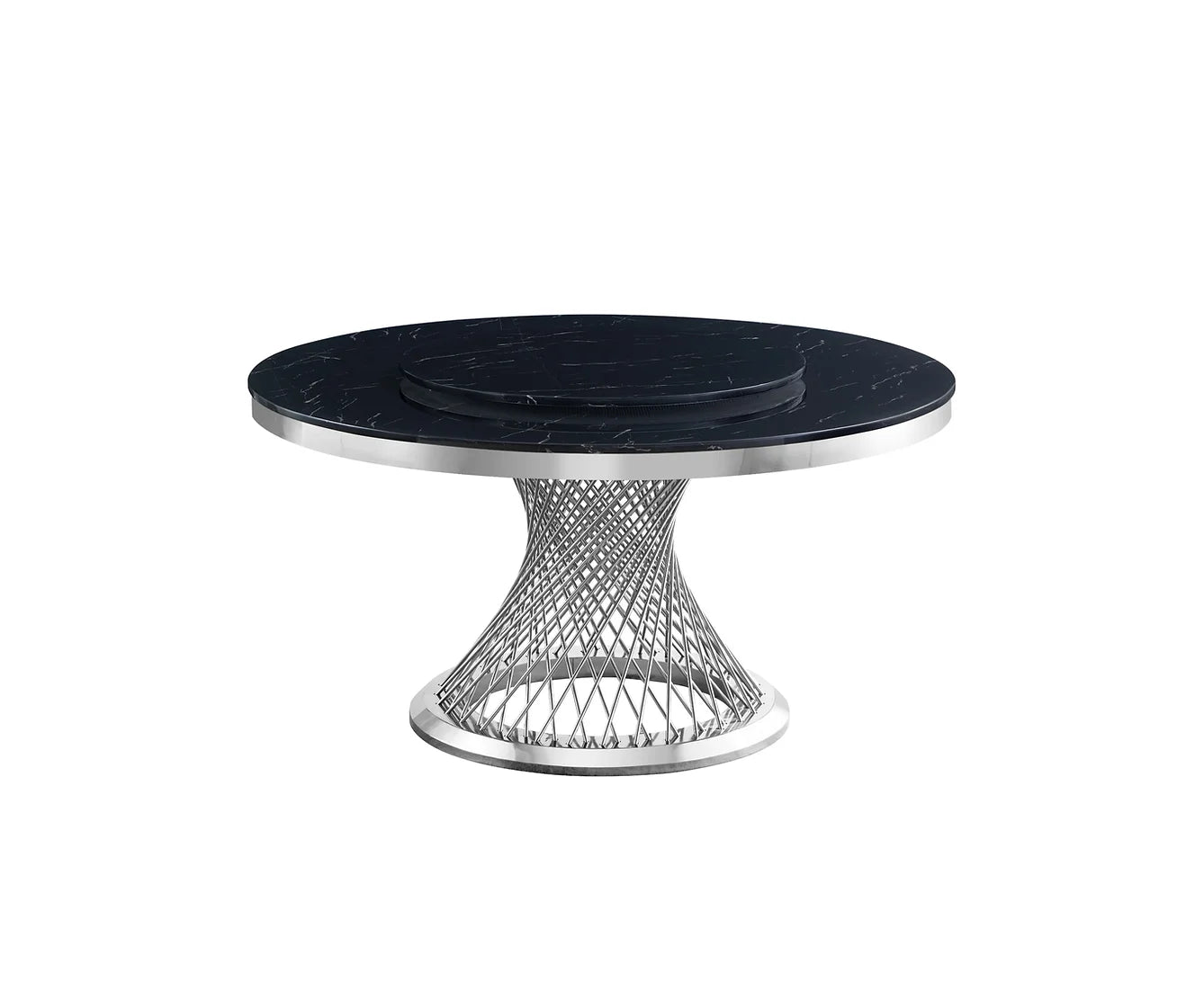D605 UNICO DINING TABLE - BLACK / CHROME