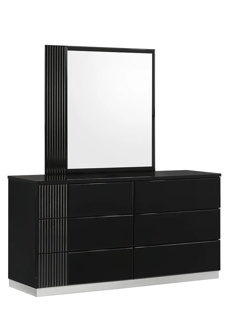 B77 Modena Black LED Italian Bedroom Set