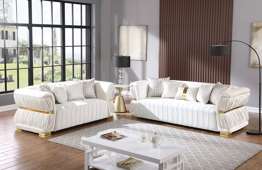 S2003 Anna (White) Living Room Set