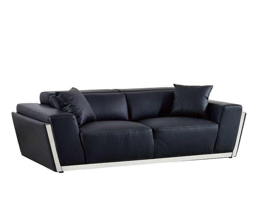 Black Leather Sofa And Loveseat Set