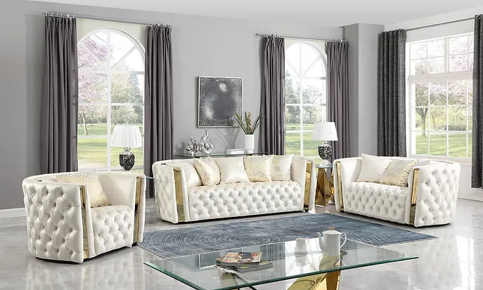 S8290 Roka Velvet Black Living Room Set