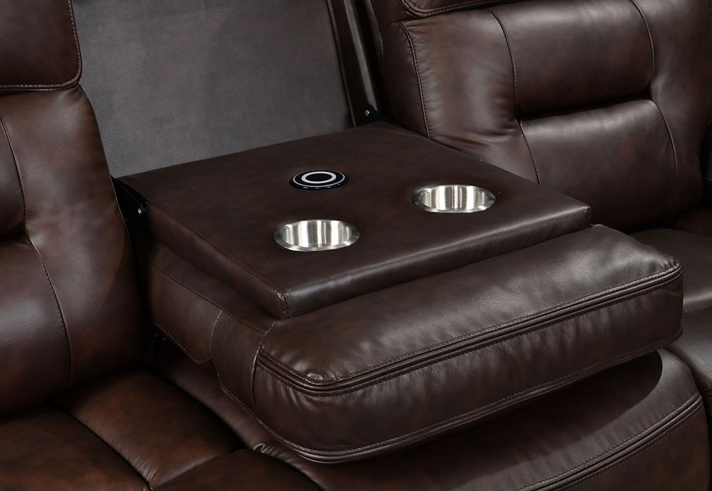 Dallas Brown Leather Reclining Living Room Set