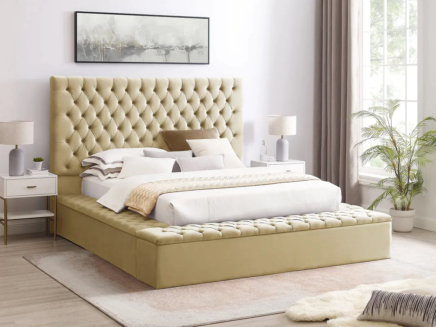B8011 Catalina Dark Beige Queen Storage Bed