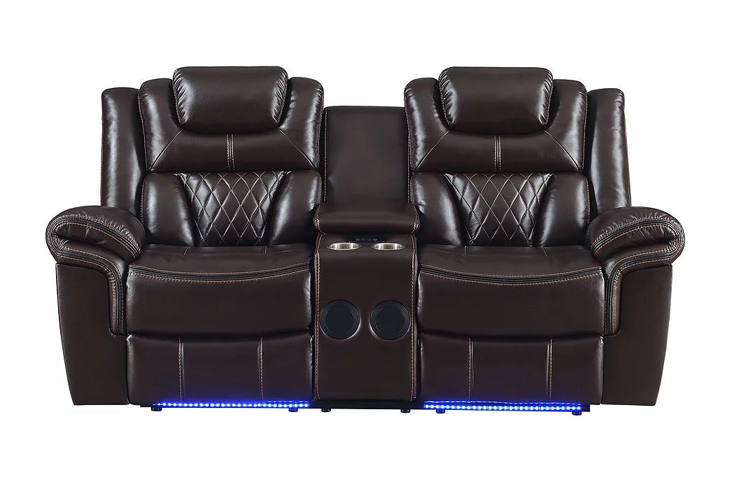 Party Time Brown Power Reclining Living Room Set