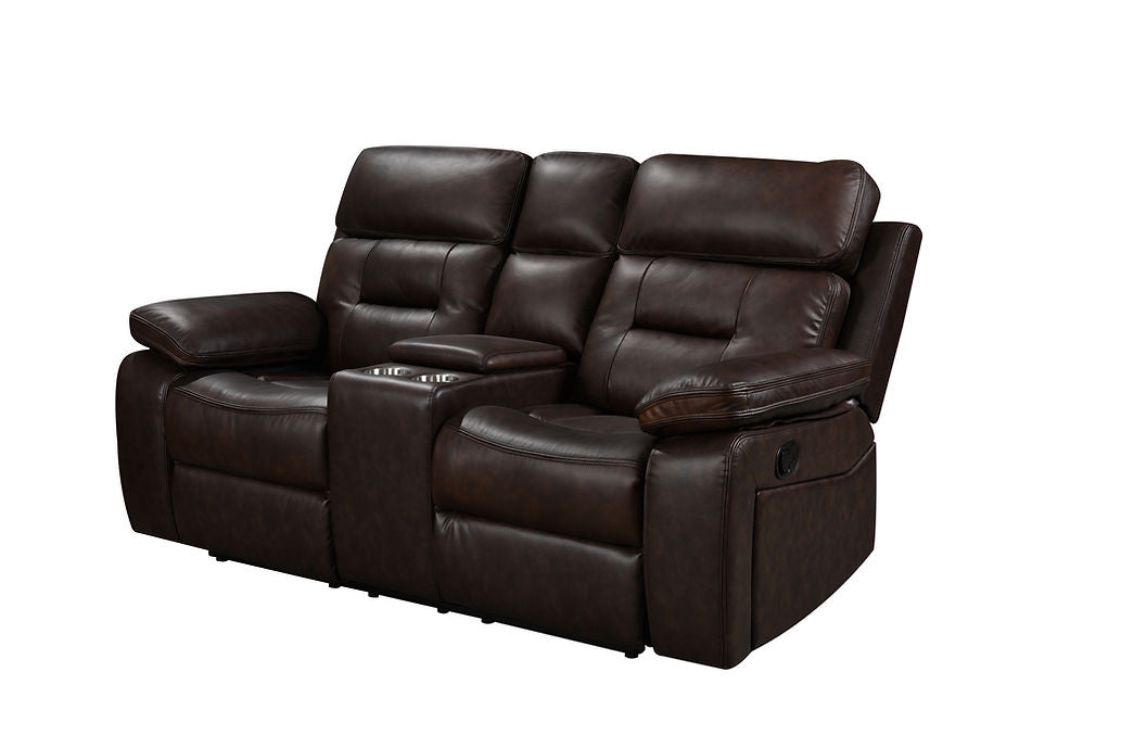 Dallas Brown Leather Reclining Living Room Set