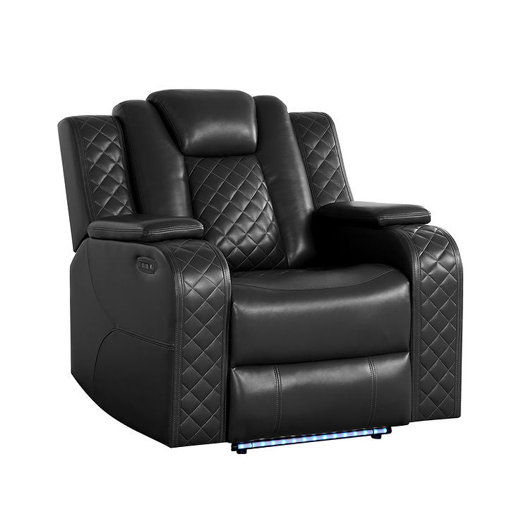S3480 Eclipse Black Power Reclining Living Room Set