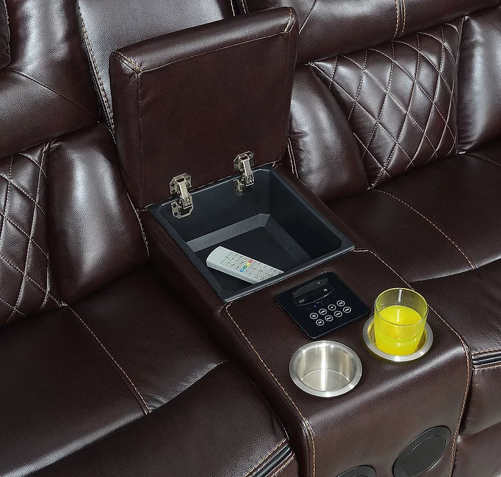 Party Time Brown Power Reclining Living Room Set