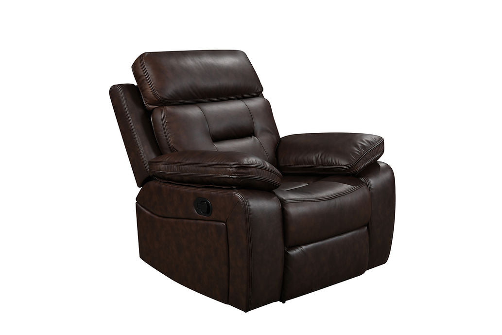 Reclining Brown Leather Sofa
