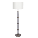 Nimbus Brushed Nickel Floor Lamp with 3-Way Rotary Switch Clear Glass Body Metal Base