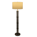 Nimbus Brushed Nickel Floor Lamp with 3-Way Rotary Switch Clear Glass Body Metal Base