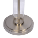 Nimbus Brushed Nickel Floor Lamp with 3-Way Rotary Switch Clear Glass Body Metal Base