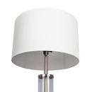 Nimbus Brushed Nickel Floor Lamp with 3-Way Rotary Switch Clear Glass Body Metal Base