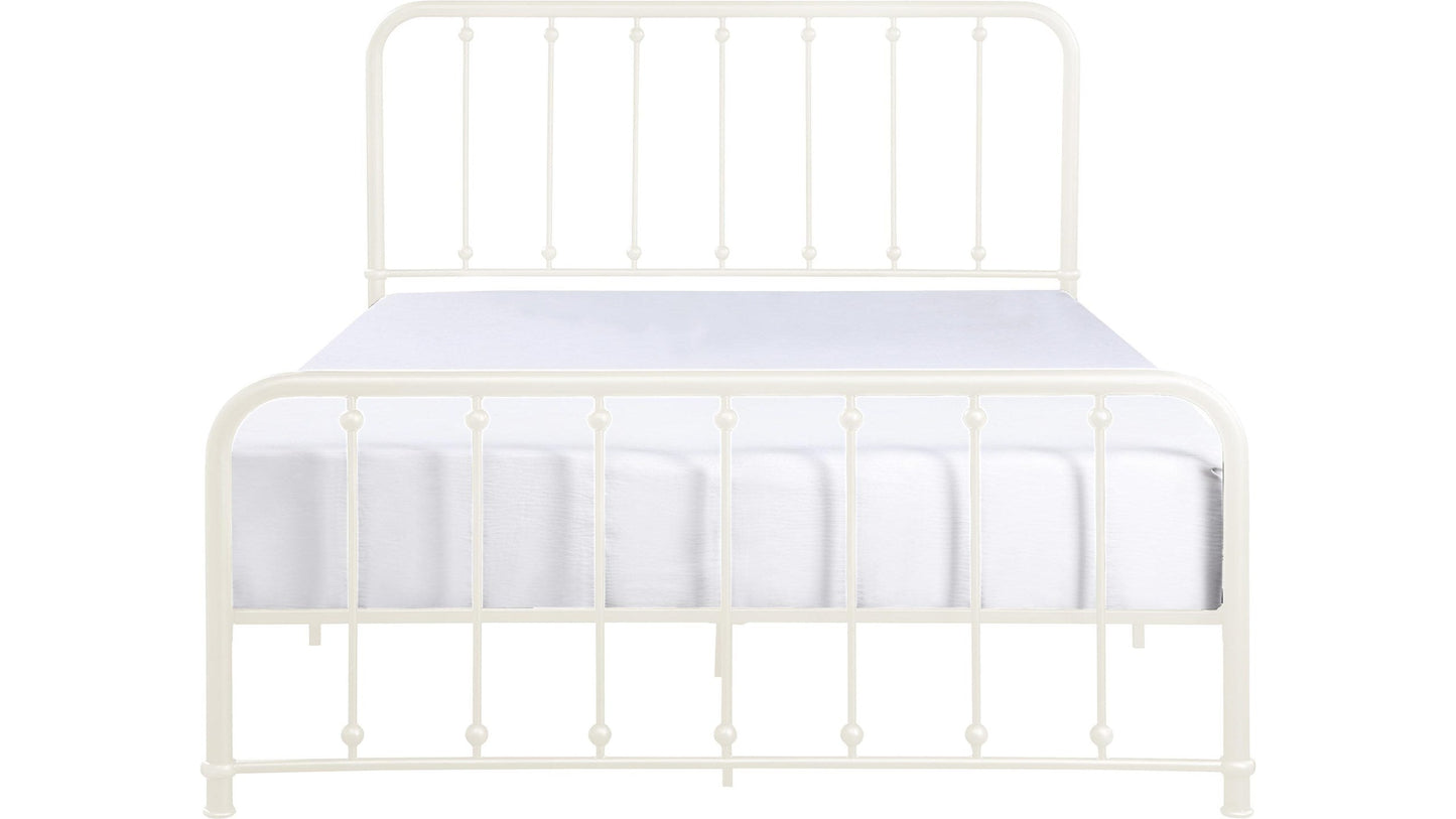 Larkspur White Queen Metal Platform Bed